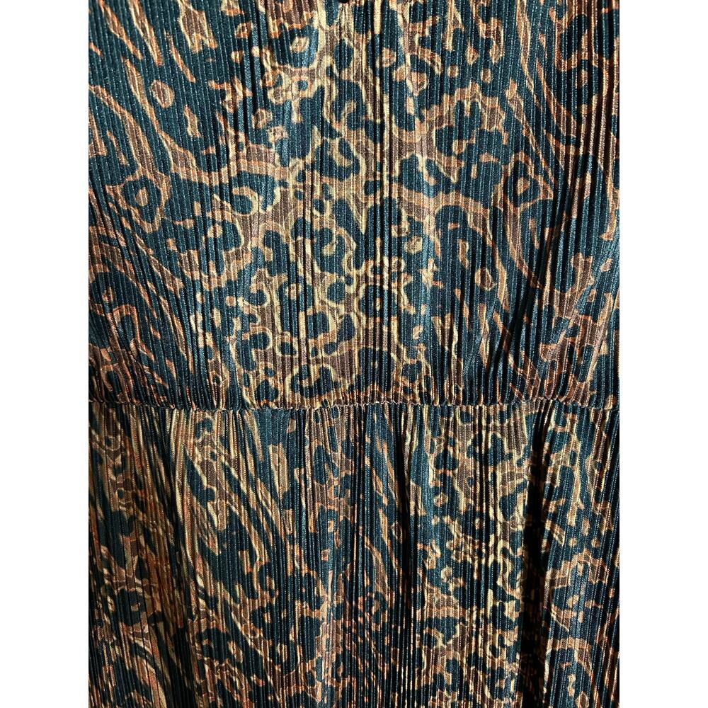 WAYF $138 Riverside Puff Sleeve Black Brown Animal Print Dress Size XL NO BELT - Picture 6 of 7